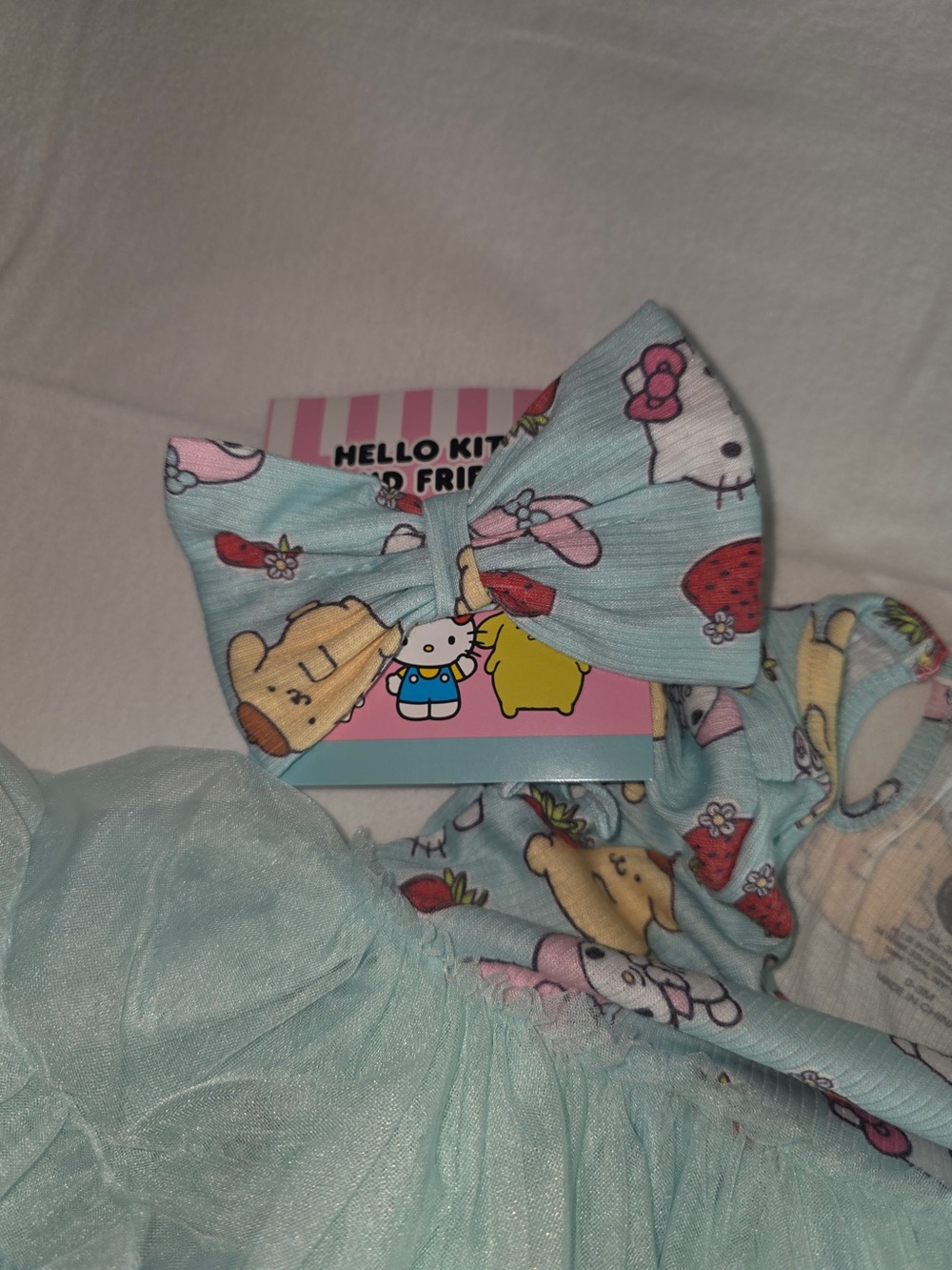 Hello Kitty Mint Strawberry Print Baby Romper - Picture 11 of 12